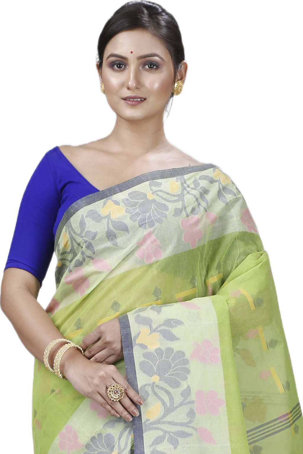 Green Pure Cotton Urva Tant Saree (1231)